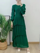 Georgia Ruffle Dress-Green