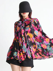 Silvie Print Blouse-Black