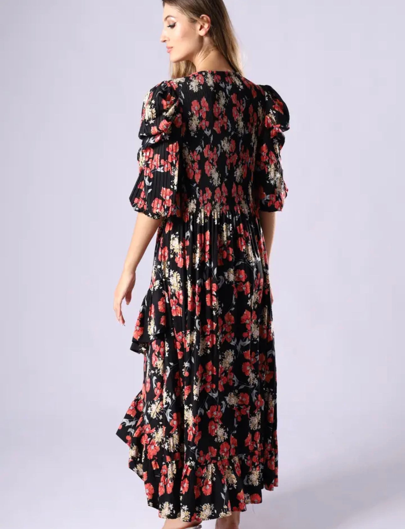Eden Bliss Midi Dress-Black