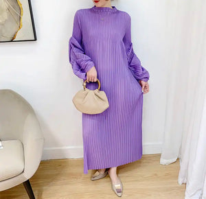 Rosalyn Pleated Dress-Lavender