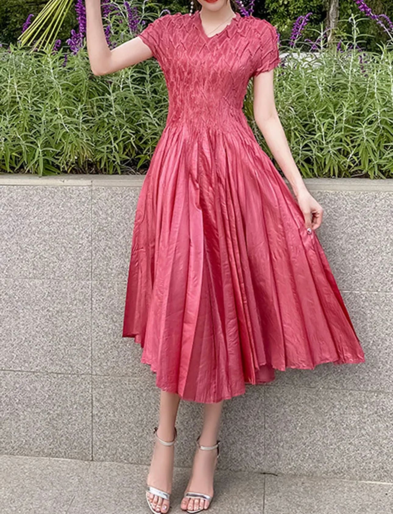 Corine Dress-Salmon Pink