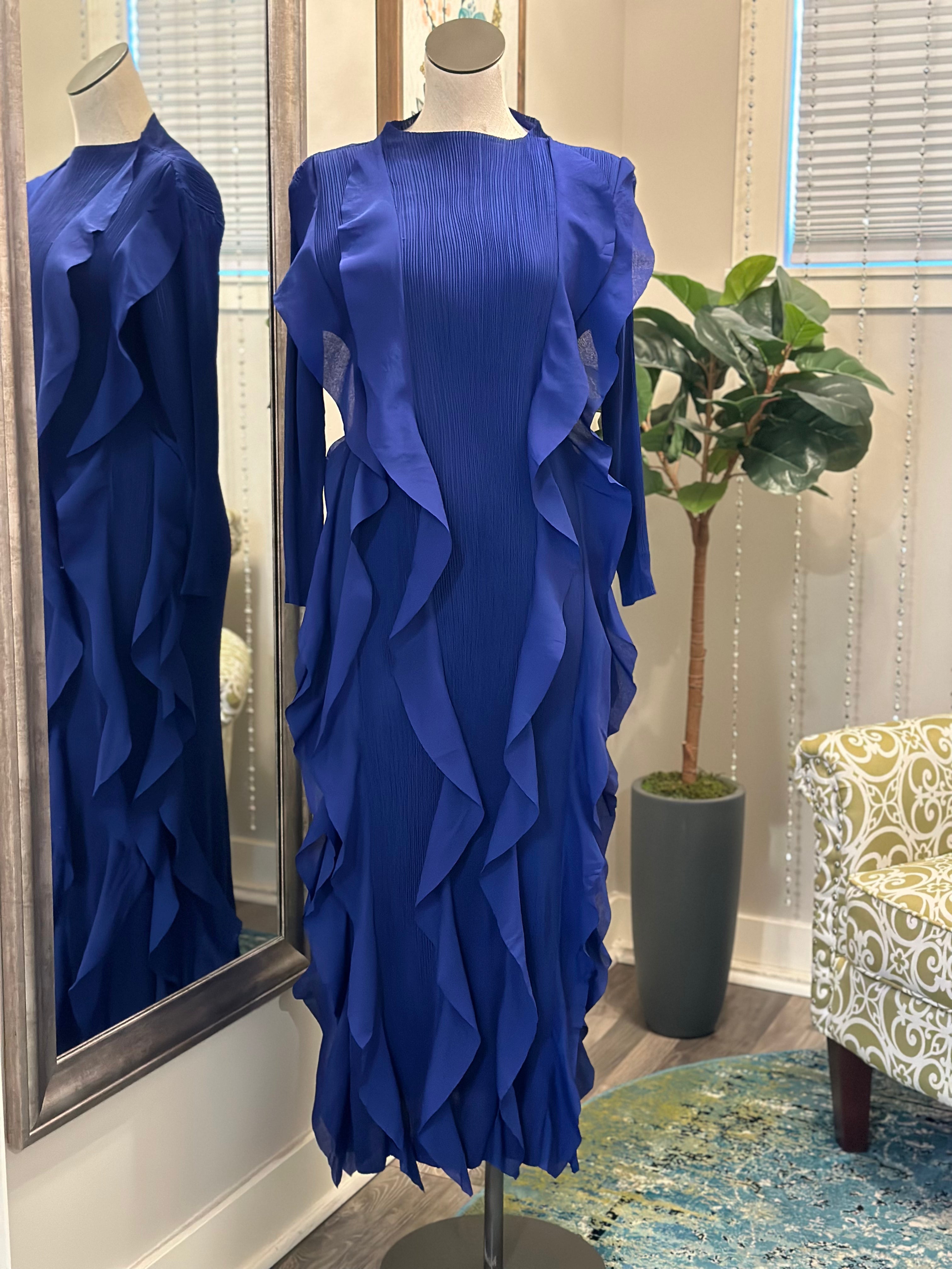 Zaylee Ruffled Dress-Royal