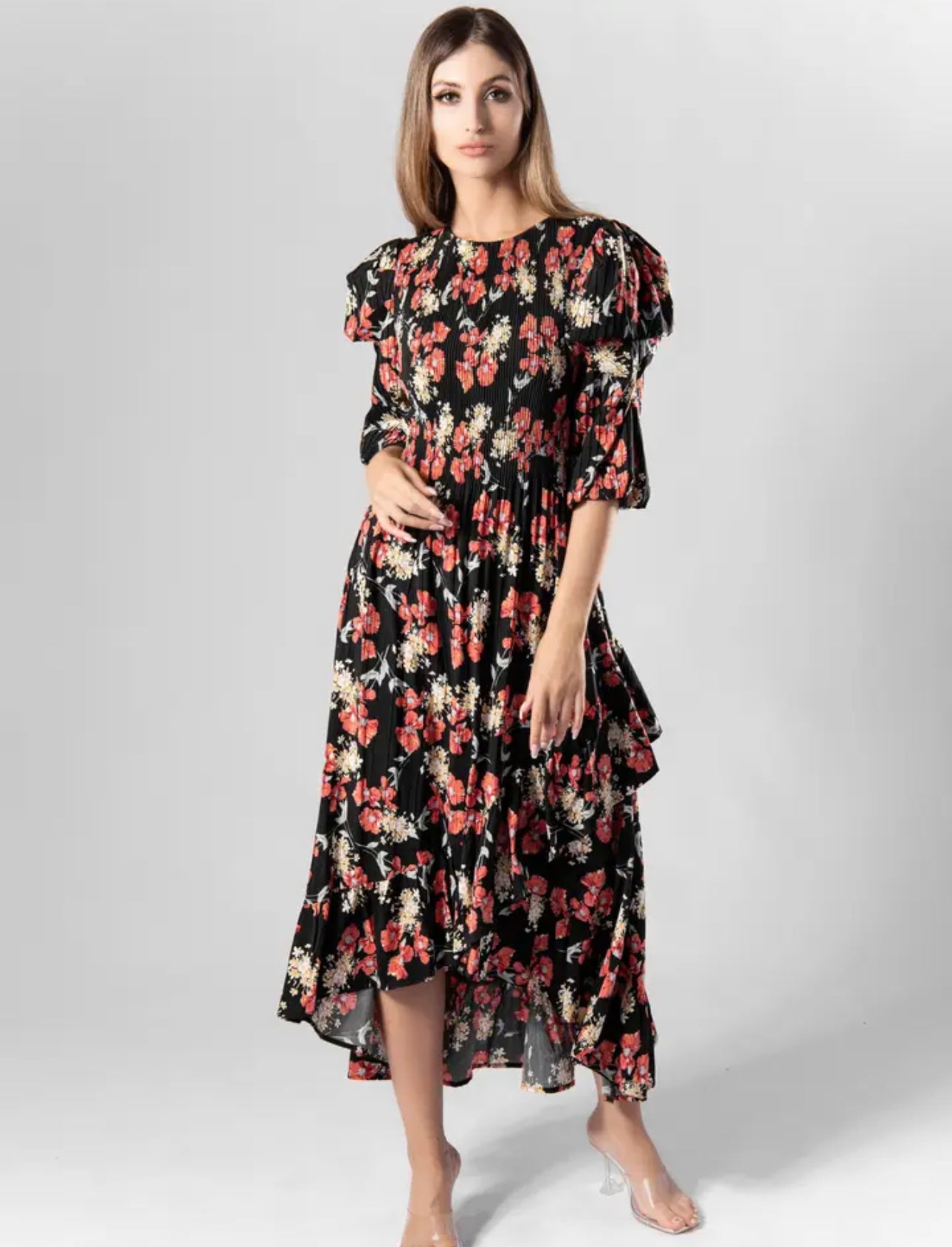 Eden Bliss Midi Dress-Black