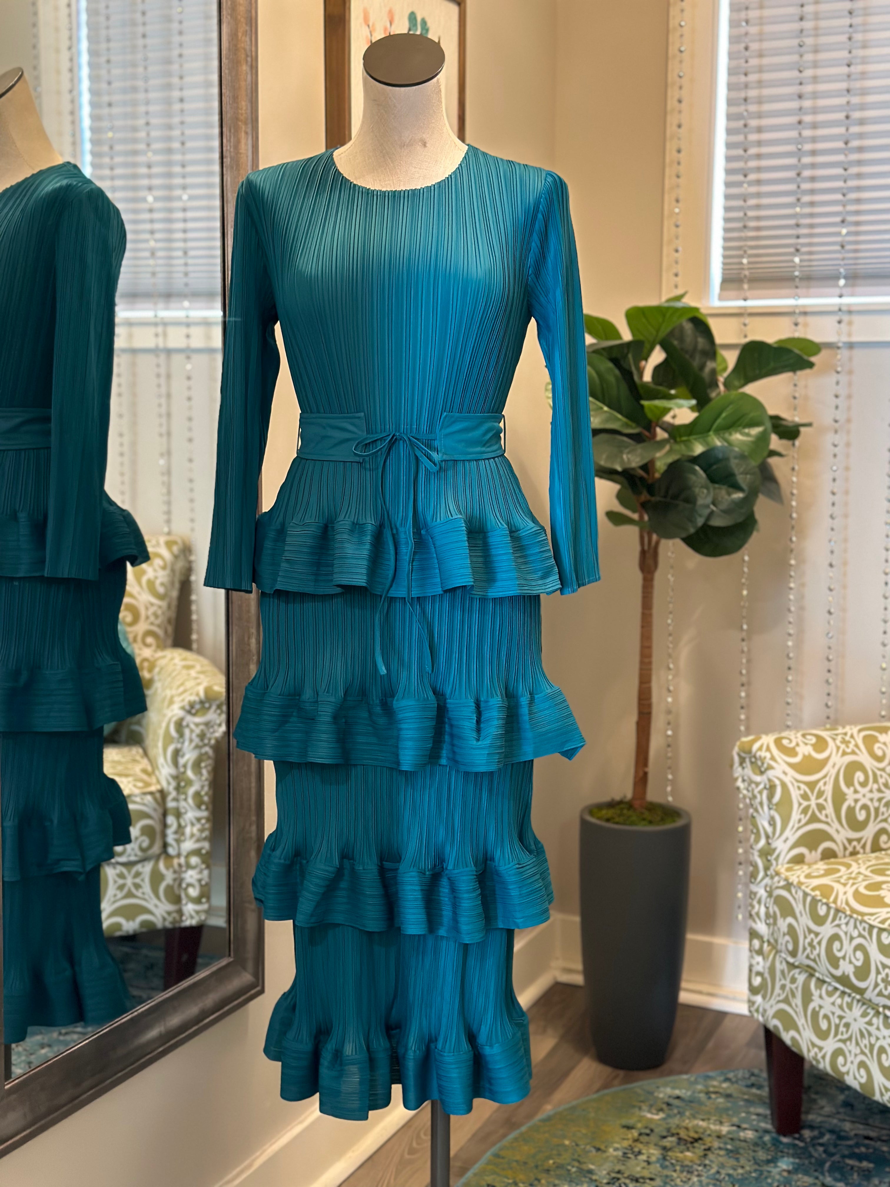 Alyssa Midi Dress-Lake Blue