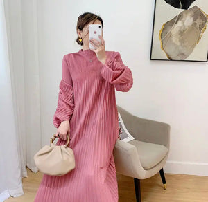 Rosalyn Pleated Dress-Pink