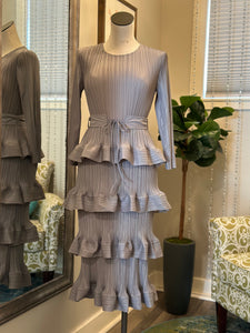 Alyssa Midi Dress-Silver Gray