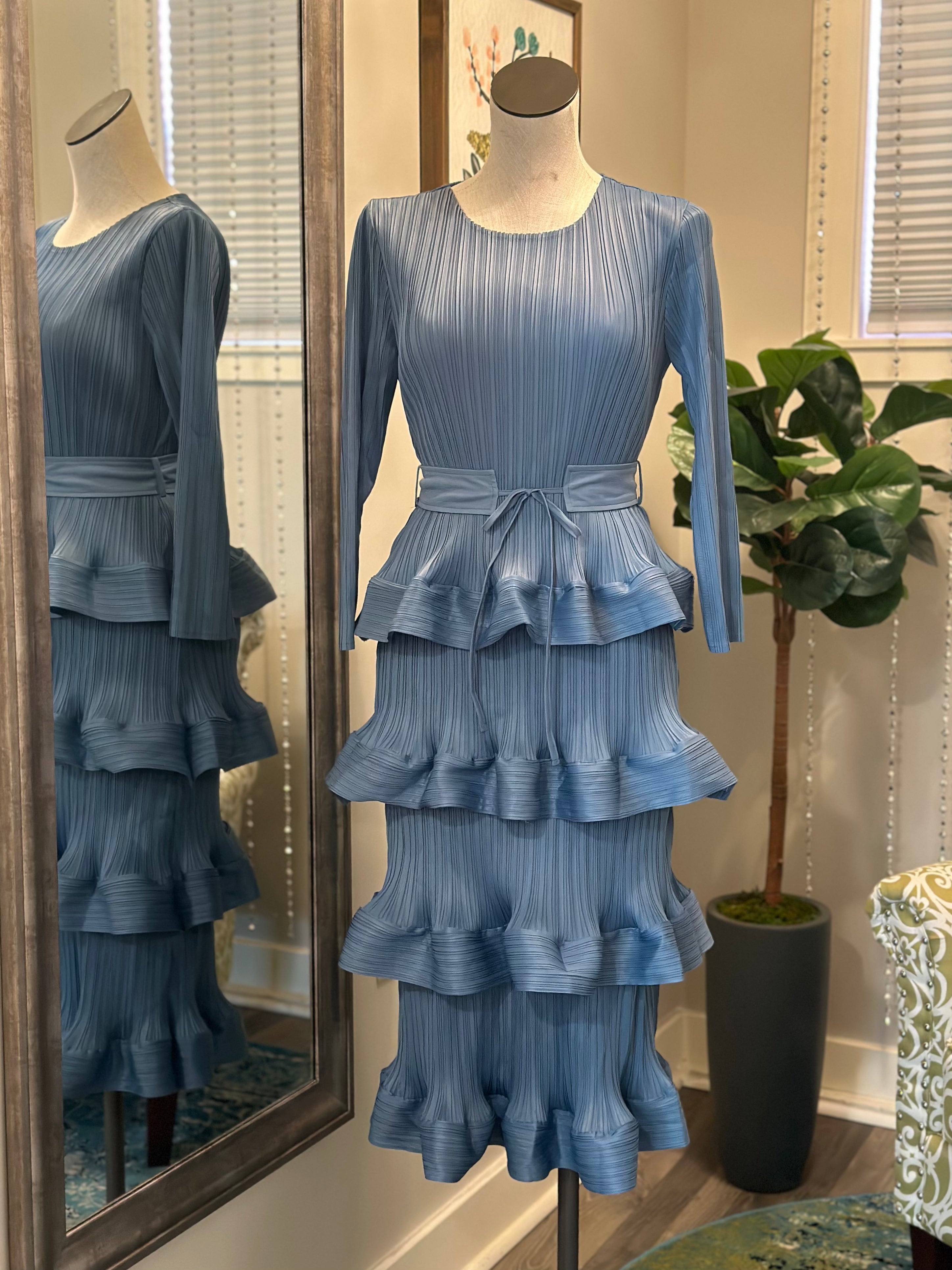 Alyssa Midi Dress-Blue