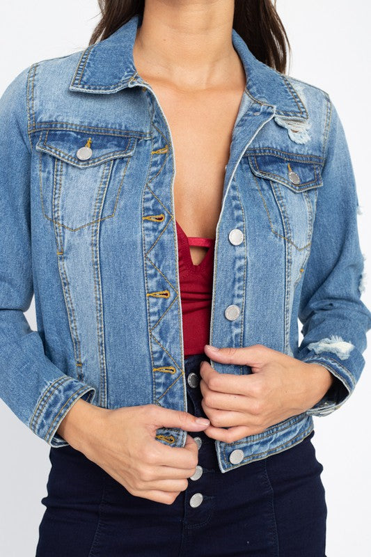 Distressed Denim Jacket