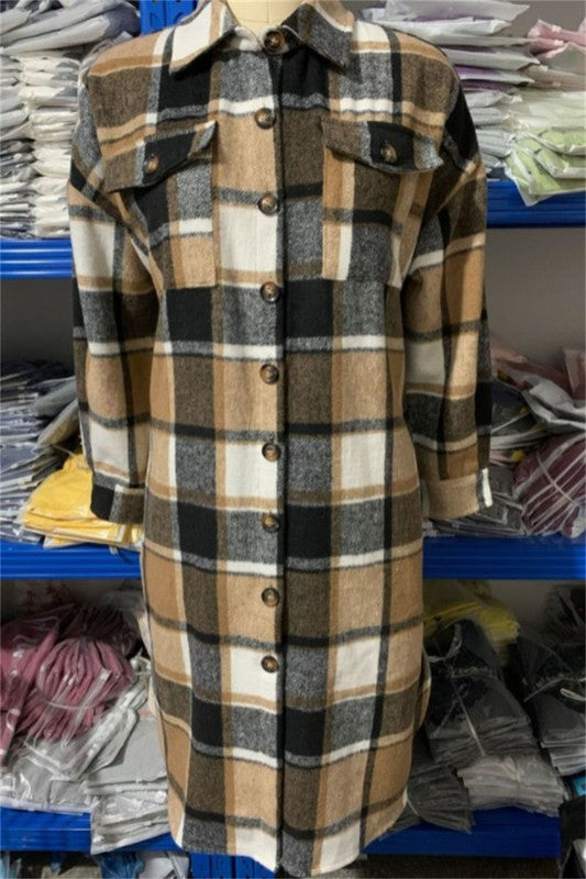 Paige Plaid Long Jacket