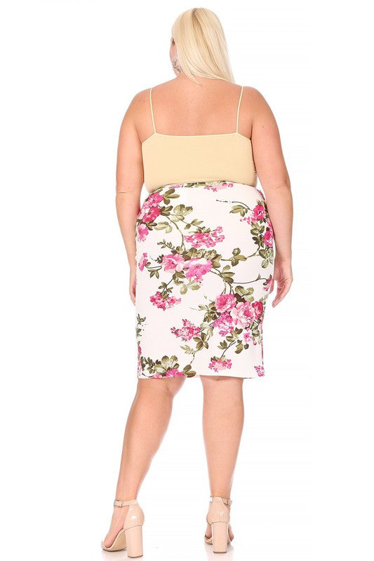 Bella Cream Pink Floral Skirt