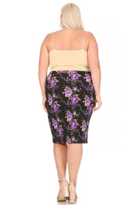 Bella Black Floral Skirt