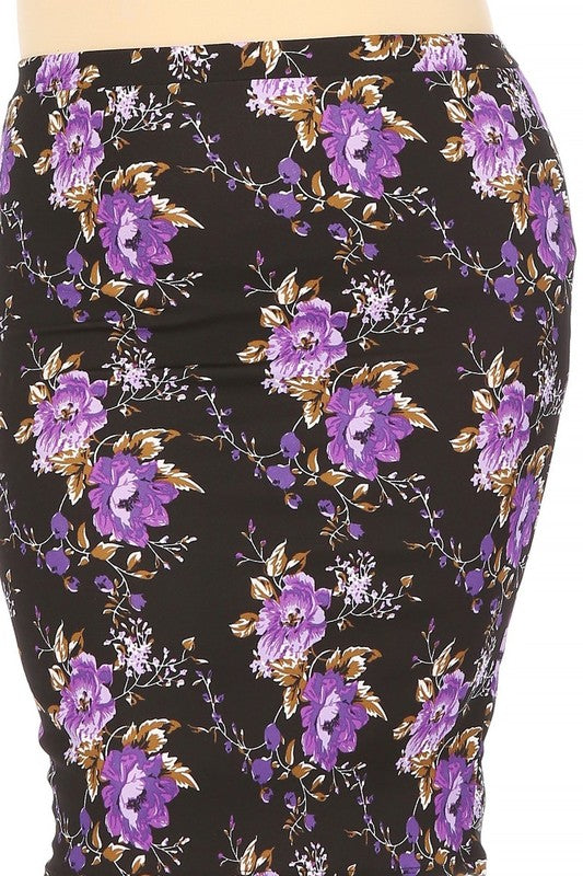 Bella Black Floral Skirt