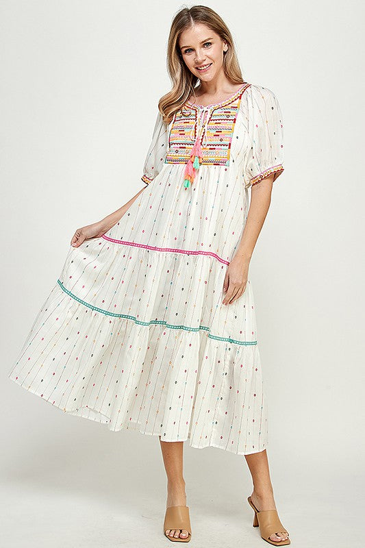 Tory Embroidered Dress