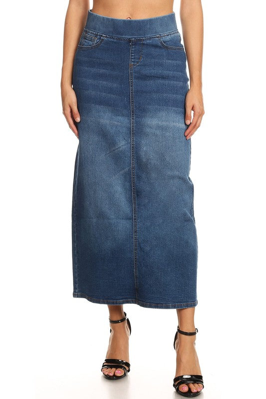 Callie long denim skirt