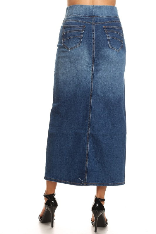 Callie long denim skirt