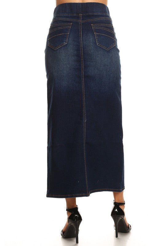 Callie long denim skirt