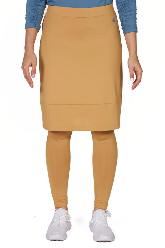 Snoga Mesh Long Leggings-Pale Gold