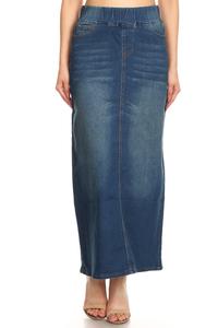 Callie long denim skirt