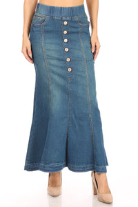 Kendra Long Denim Skirt