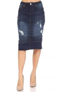 Quinn Dark Indigo Denim Skirt