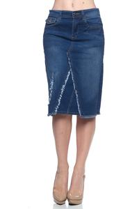 Franny Frayed Denim Skirt