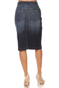 Callie Denim with Red Stripe Skirt