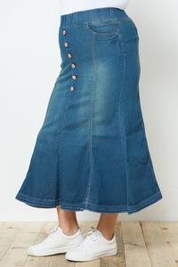Kendra Long Denim Skirt