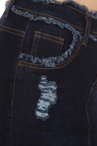 Freida Frayed Dark Indigo Denim Skirt