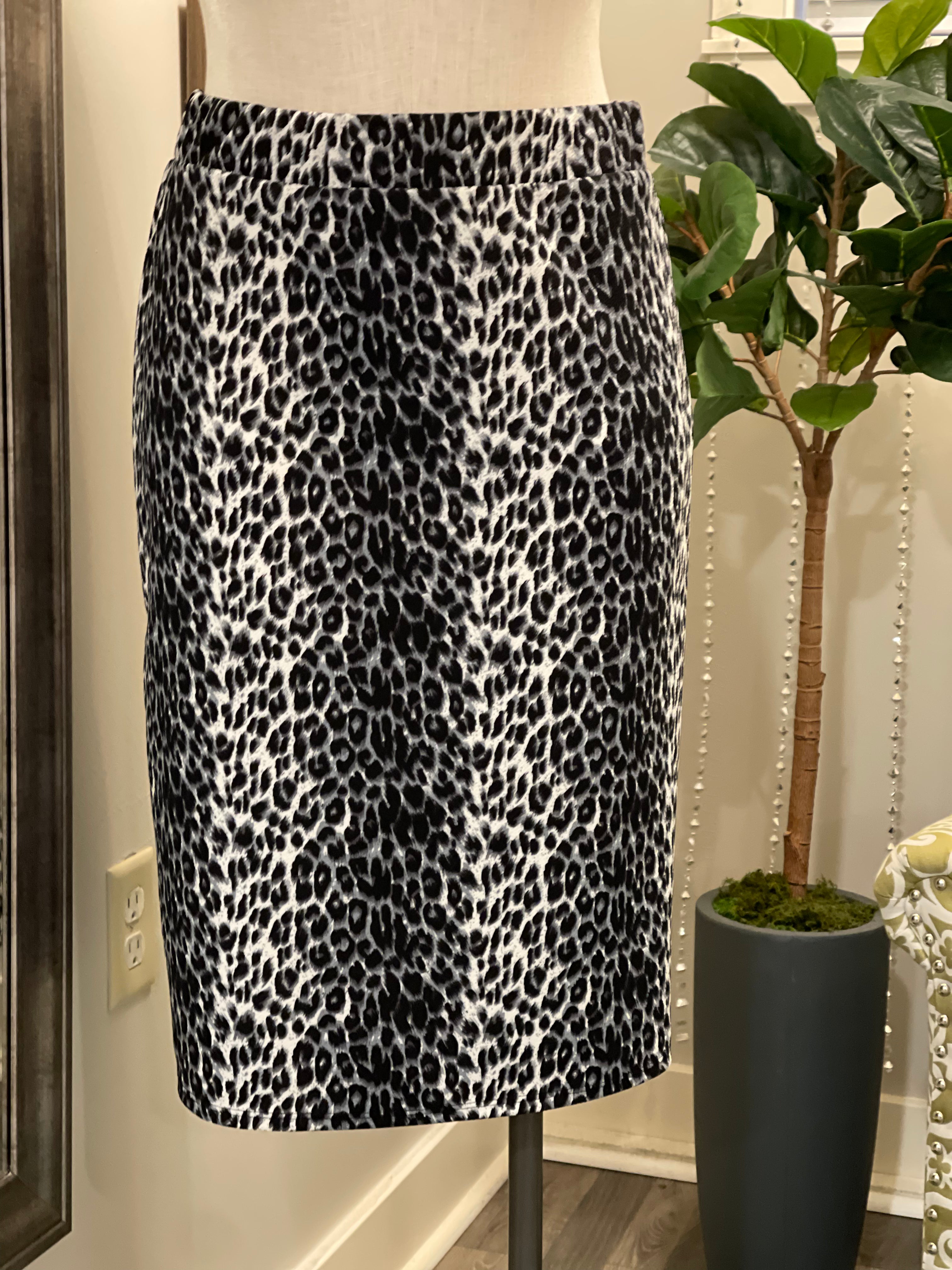 Plus Leopard Skirt