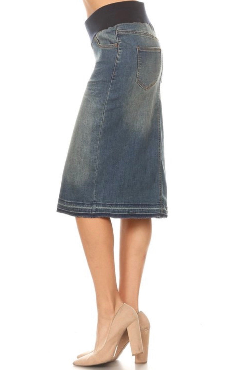 Ashley Maternity Denim Skirt