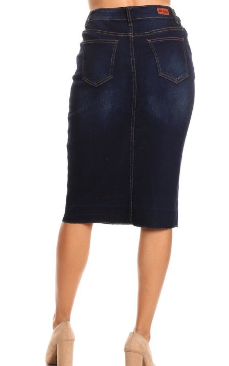 Gayle Indigo Denim Skirt 103